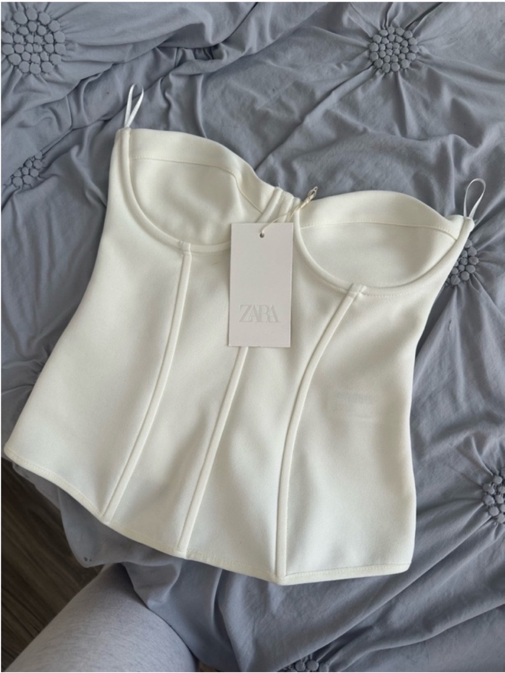 Zara White Structured Bustier Camisole